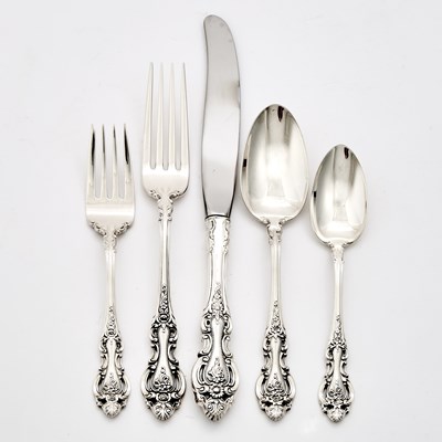 Lot 549 - Wallace Sterling Silver "Grand Victorian" Pattern Flatware Service