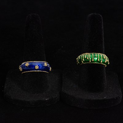 Lot 300 - Two Gold and Enamel Rings