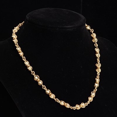 Lot 304 - 14KT Gold and Cultured Pearl Collar Necklace