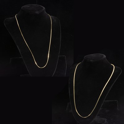 Lot 305 - Two 14KT Gold Snake Link Necklaces