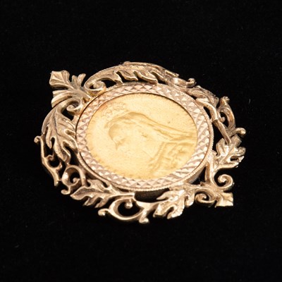 Lot 307 - 14Kt Gold Coin Pendant