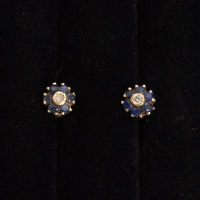 Lot 310 - 14KT Gold, Sapphire, and Diamond Stud Earrings