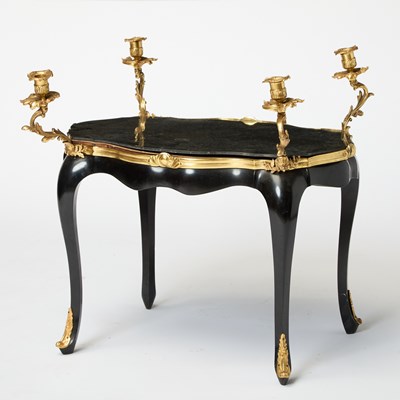 Lot 191 - Napoleon III Gilt-Bronze Mounted Ebonized Occasional Table