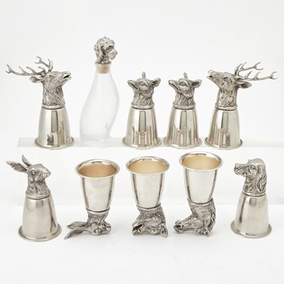 Lot 200 - Group of Nine Gucci Silver Plated Stirrup Cups