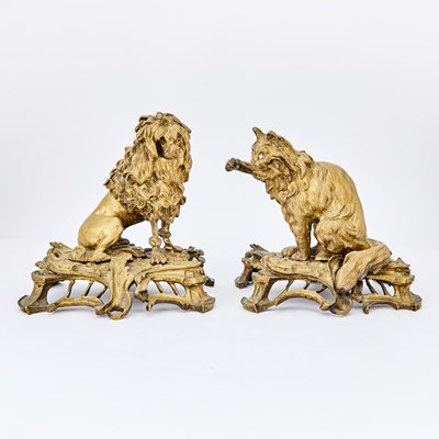 Lot 16 - Pair of Louis XV Style Gilt-Bronze Chenets