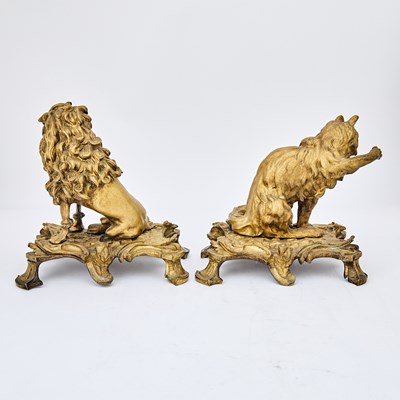 Lot 16 - Pair of Louis XV Style Gilt-Bronze Chenets