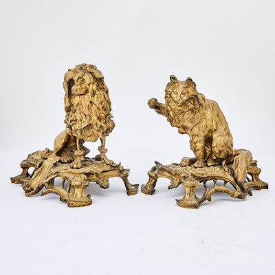 Lot 16 - Pair of Louis XV Style Gilt-Bronze Chenets