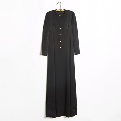 Lot 414 - Nina Ricci Black Satin Evening Gown