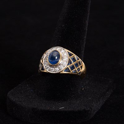 Lot 314 - Jannis Vassiliou 18KT Gold, Sapphire and Diamond Ring