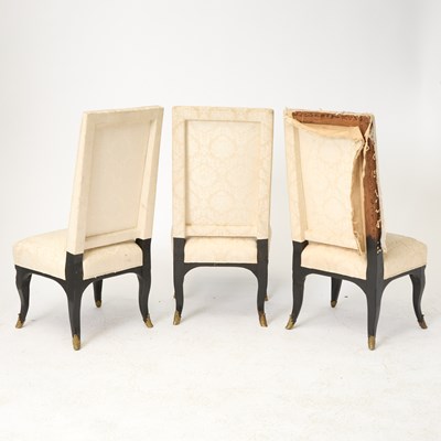 Lot 384 - Set of Three Late Louis XIV Ebonized Side Chairs