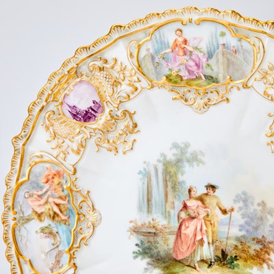 Lot 577 - Group of Painted Porcelain and Gilt-Decorated Cabinet Plates