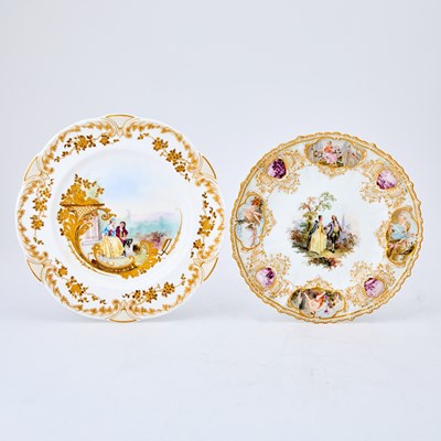 Lot 577 - Group of Painted Porcelain and Gilt-Decorated Cabinet Plates