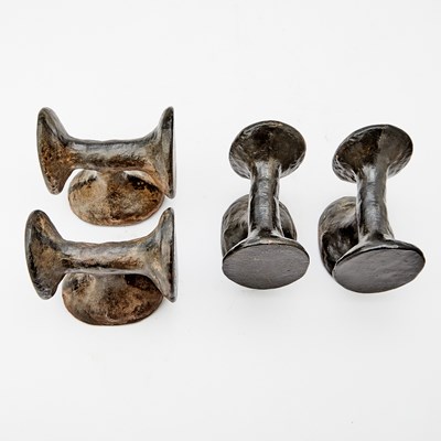 Lot 406 - Group of Four Lisa Hoke Cast Iron Abstract Form Sculptural Bookends