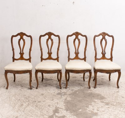 Lot 346 - Set of Four Georgian Style Mahogany Side Chairs