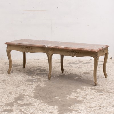 Lot 354 - Louis Style White Painted Marble Top Low Table