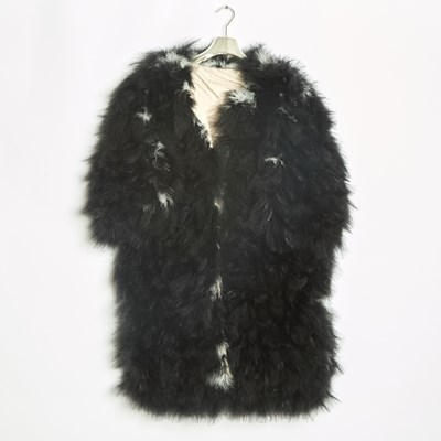 Lot 128 - Bottega Veneta Black and White Feather Jacket