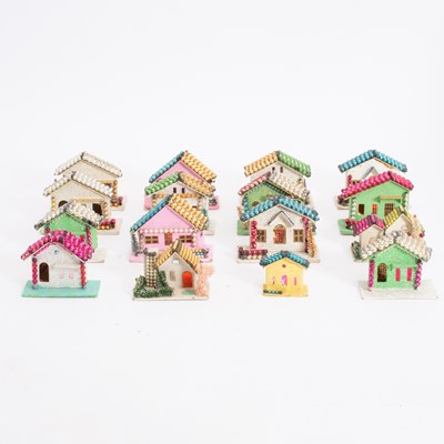 Lot 390 - Group of Painted Cardboard Holiday Houses