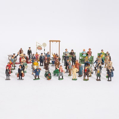 Lot 397 - Group of Painted Metal Townspeople