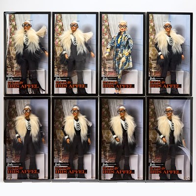 Lot 162 - Group of Eight Iris Apfel Barbies