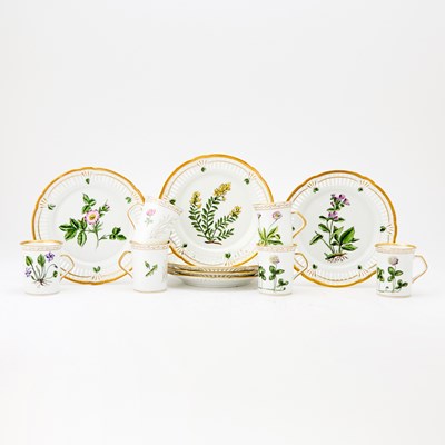 Lot 74 - Set of Six Danish Teacups and Dessert Plates