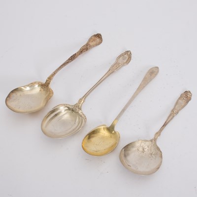 Lot 369 - Four Sterling Serving Spoons