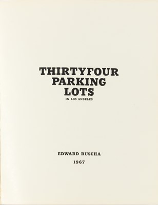 Lot 227 - Ed Ruscha's Thirtyfour Parking Lots