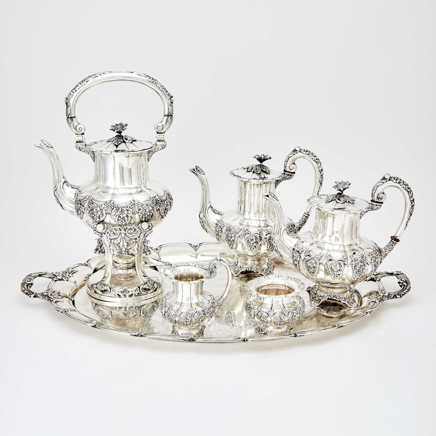 Lot 370 - Continental Sterling Silver Tea and Coffee Service