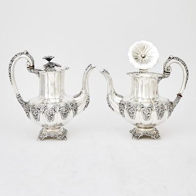 Lot 370 - Continental Sterling Silver Tea and Coffee Service