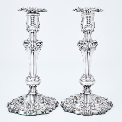 Lot 344 - Pair of William IV Sterling Silver Candlesticks