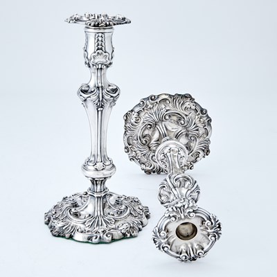 Lot 344 - Pair of William IV Sterling Silver Candlesticks