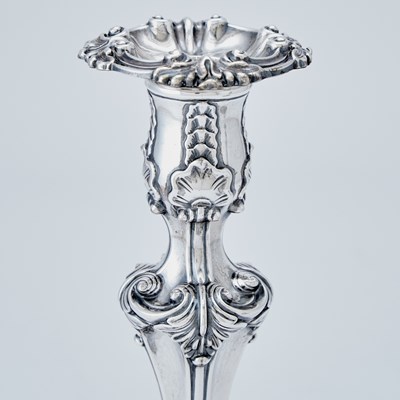 Lot 344 - Pair of William IV Sterling Silver Candlesticks