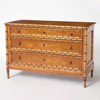 Lot 274 - Faux Bamboo Maple and Beechwood Chest of Drawers