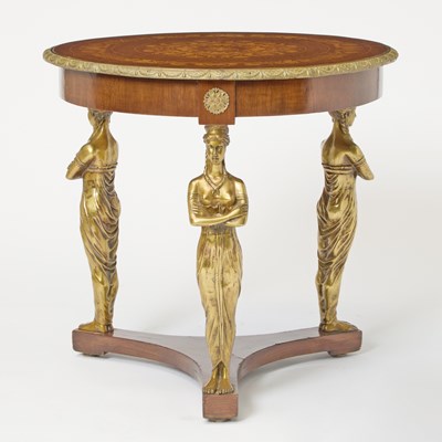 Lot 183 - Empire Style Bronze and Inlaid Mahogany Center Table