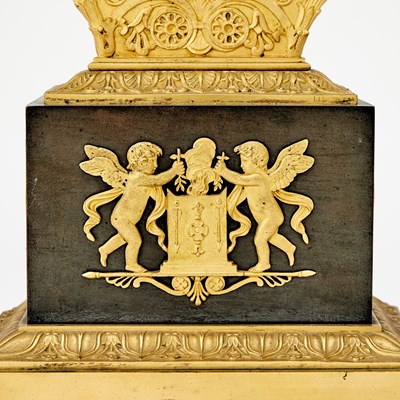 Lot 464 - Empire Gilt and Patinated Bronze Mantel Clock