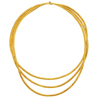 Lot 1056 - Triple Strand Gold Necklace