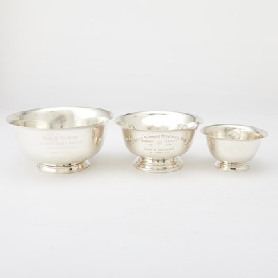 Lot 196 - Three American Sterling Silver Revere Form Bowls