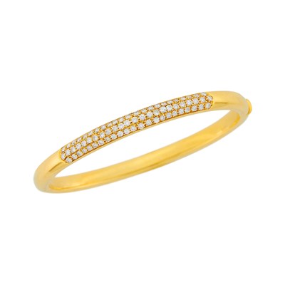 Lot 142 - Cartier Gold and Diamond Bangle Bracelet