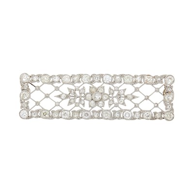 Lot 123 - Platinum and Diamond Filigree Brooch