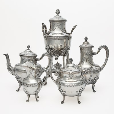 Lot 1214 - French Silver Five-Piece Tea and Coffee Service