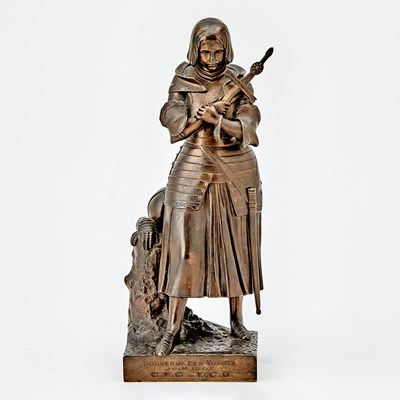 Lot 106 - French Patinated Bronze Figure of Joan of Arc