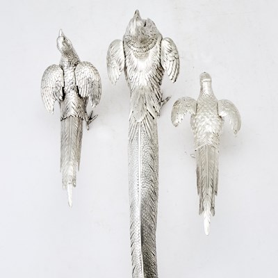 Lot 383 - Three French Silver Figures of Pheasants