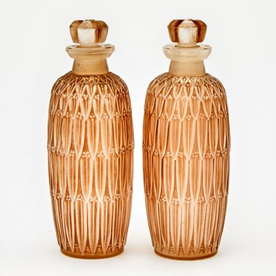 Lot 138 - Two R. Lalique Molded Glass Scent Bottles and Stoppers