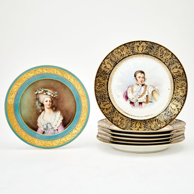 Lot 118 - Set of Six Sevres Napoleonic Porcelain Portrait Plates