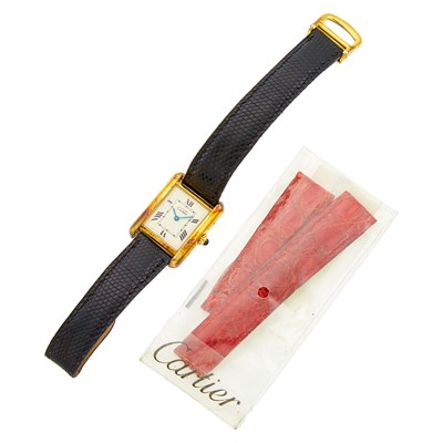 Lot 1260 - Must de Cartier Silver-Gilt Watch