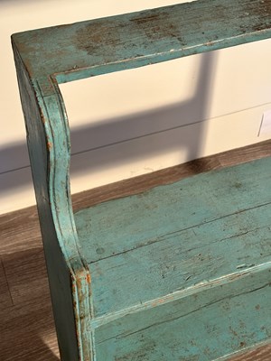 Lot 1051 - Small Blue-painted Bucket Bench