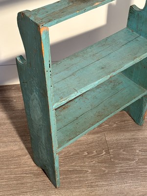 Lot 1051 - Small Blue-painted Bucket Bench