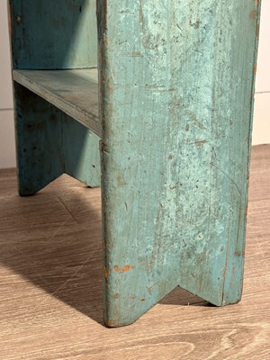 Lot 1051 - Small Blue-painted Bucket Bench
