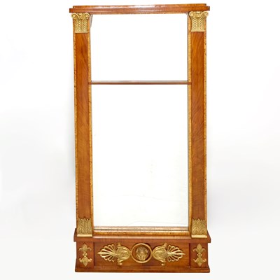 Lot 190 - Baltic Neoclassic Parcel-Gilt Walnut Mirror