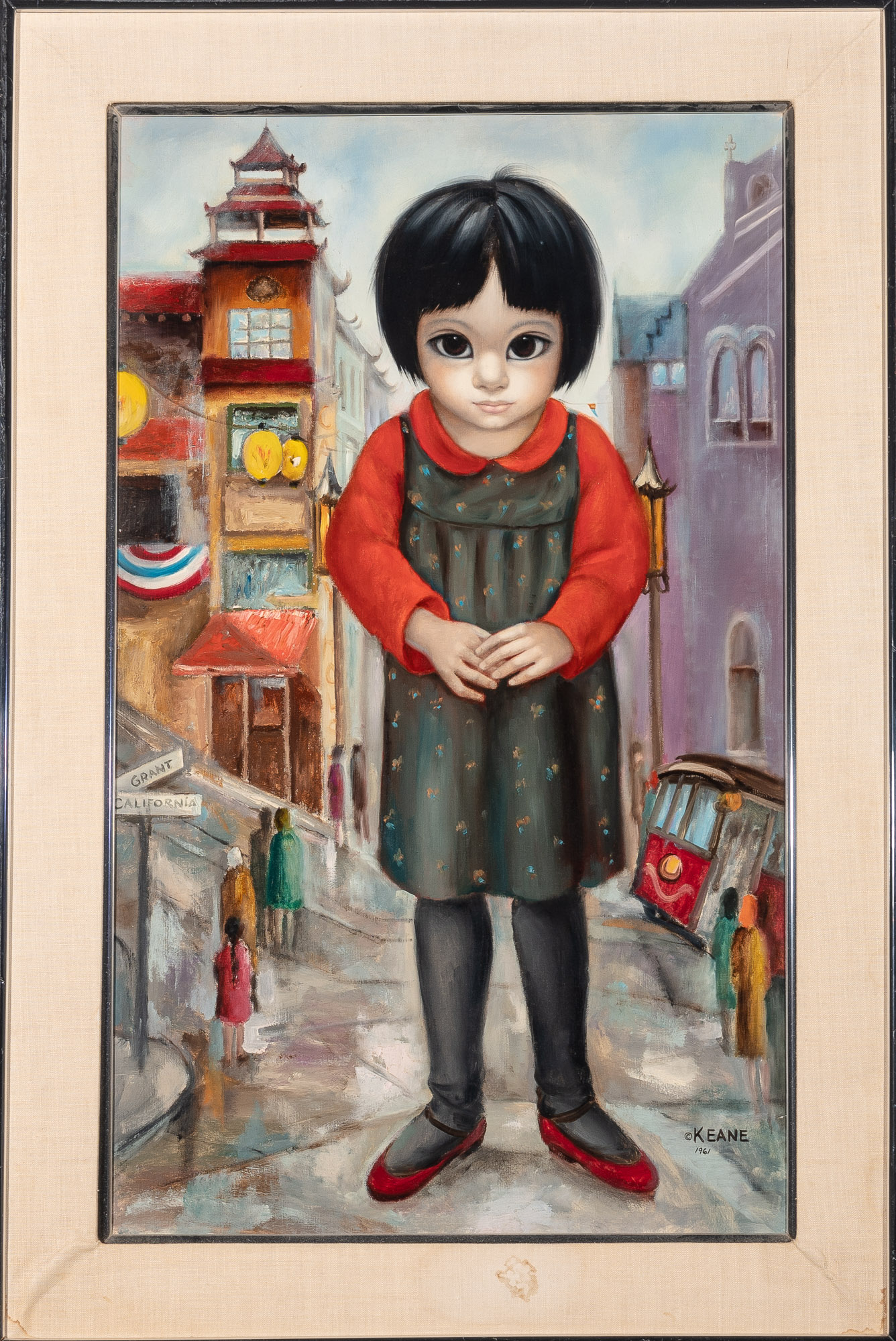 Margaret Keane 70s ヴィンテージ　ポスター 額付「ALONE」 Margaret Keane 70s ヴィンテージ ポスター 額付「ALONE」