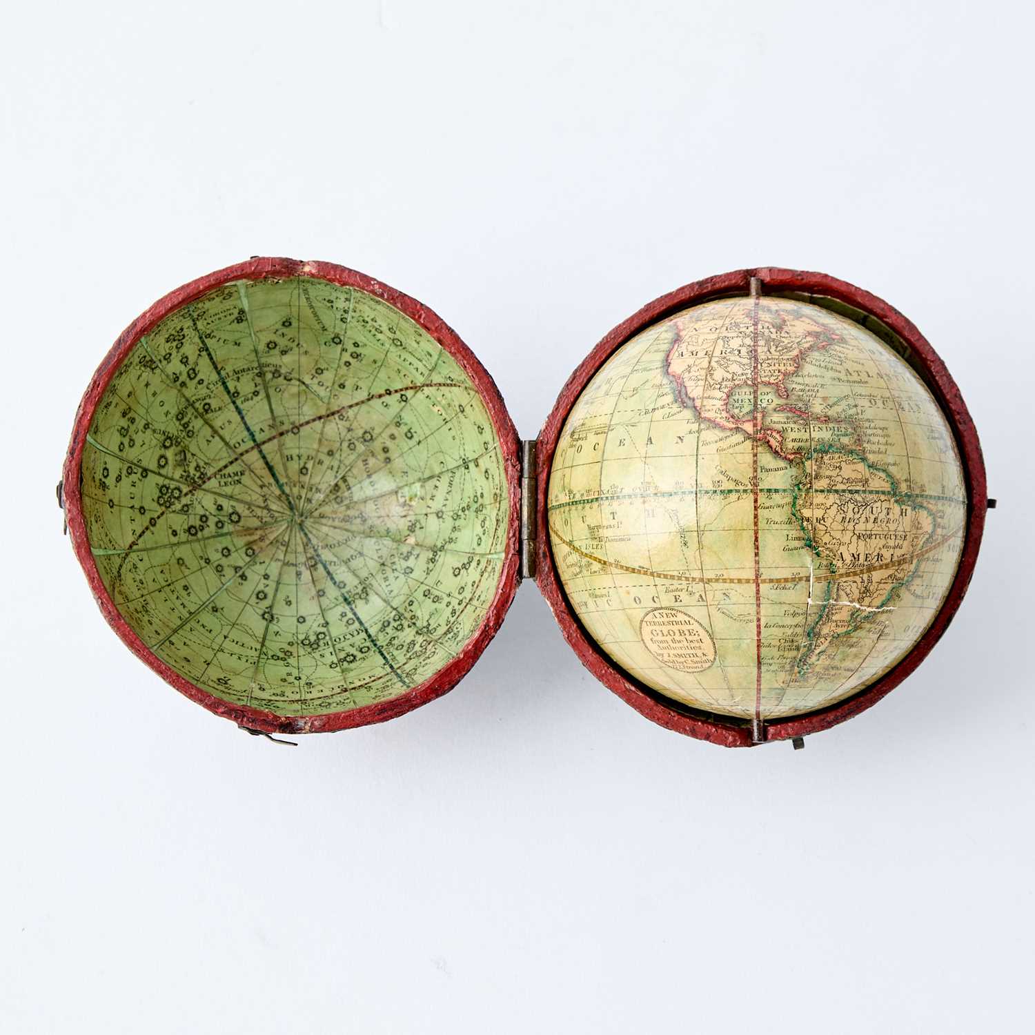 Lot 70 - A rare 3 1/2 inch pocket globe by Smith